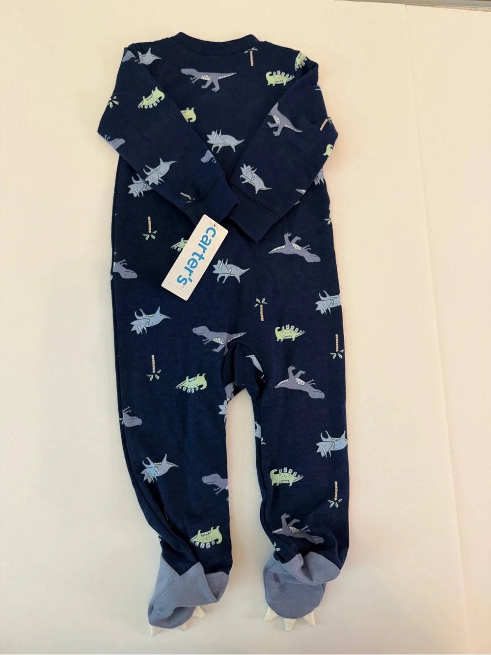 Carter’s Baby Boy Dinosaur Footed Sleeper Pajamas 9M NWT Navy
